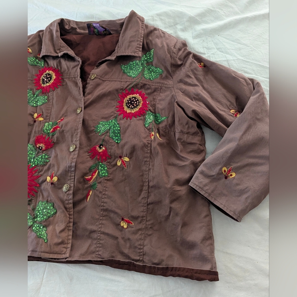 Tapestry Patch Embroidered/Sequined Jacket